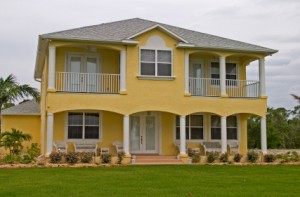 house with glass front door